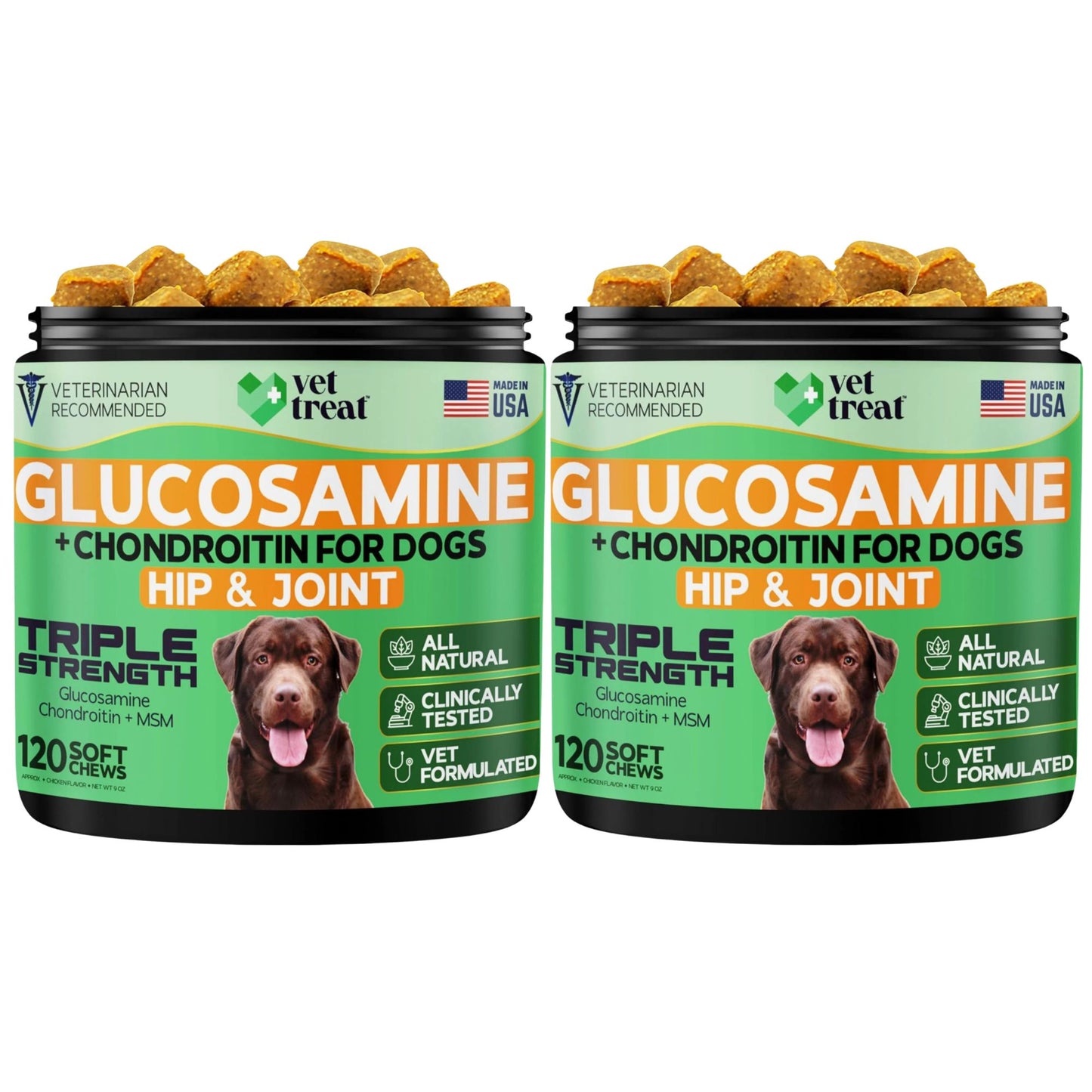 Glucosamine +Chondroitin For Dogs, Hip & Joint - 120 Chews