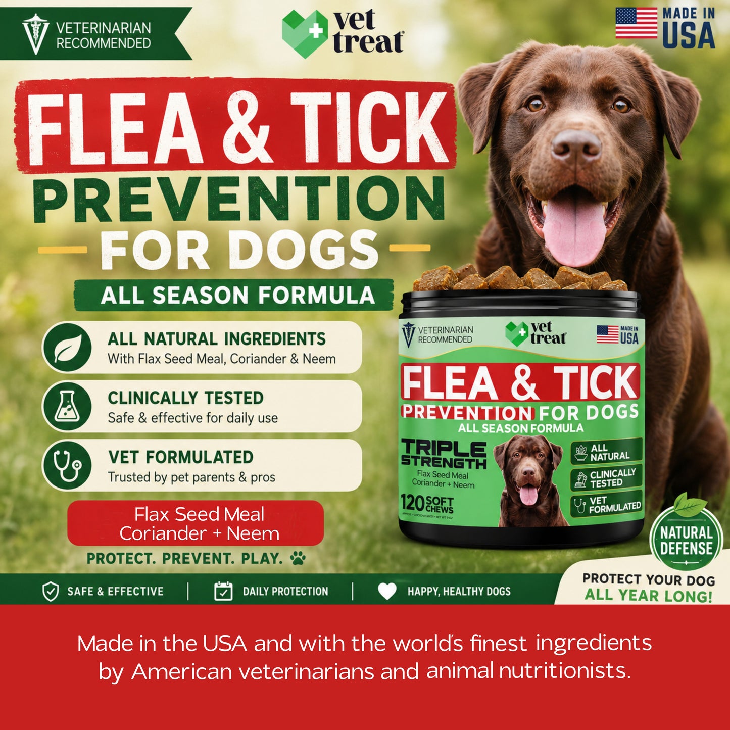 Flea and Tick Prevention for Dogs - 120 Chews