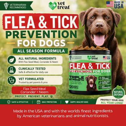 Flea and Tick Prevention for Dogs - 120 Chews