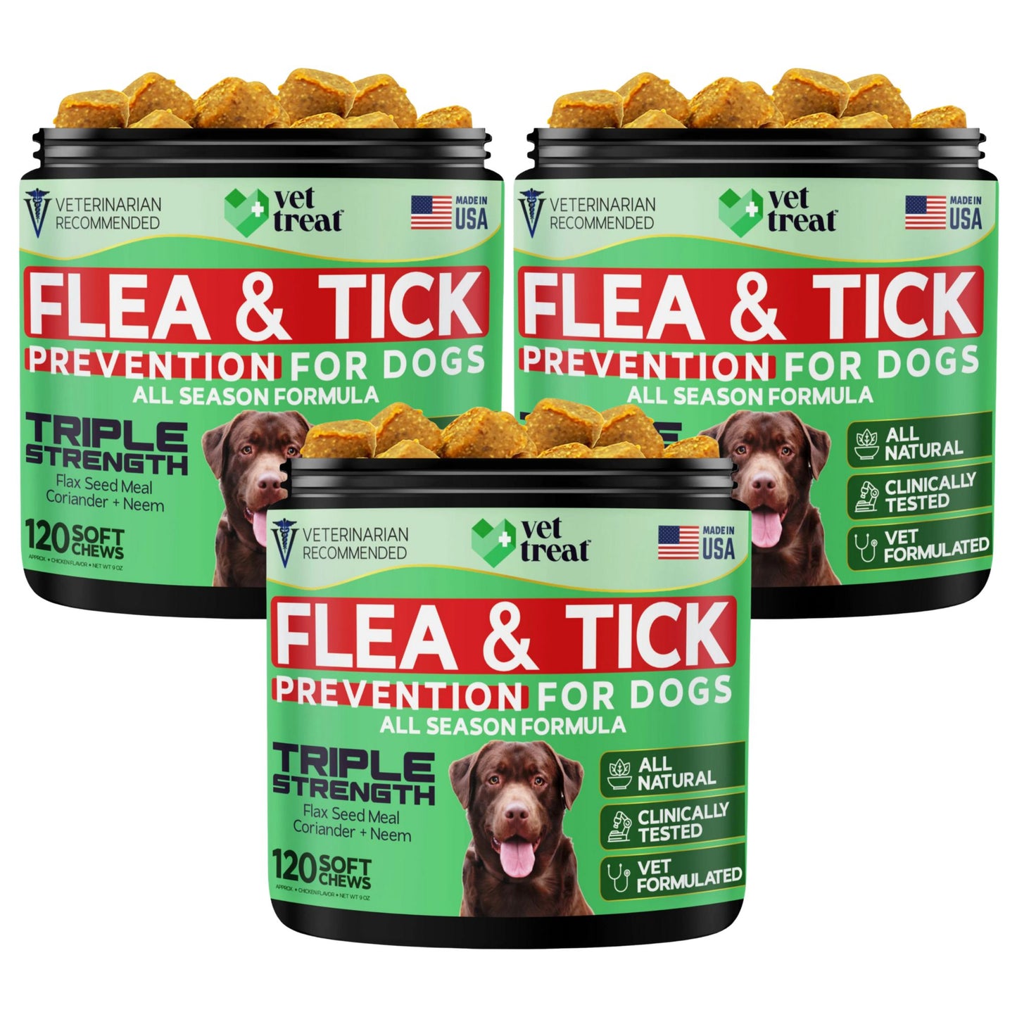 Flea and Tick Prevention for Dogs - 120 Chews