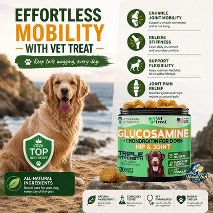 Glucosamine +Chondroitin For Dogs, Hip & Joint - 120 Chews