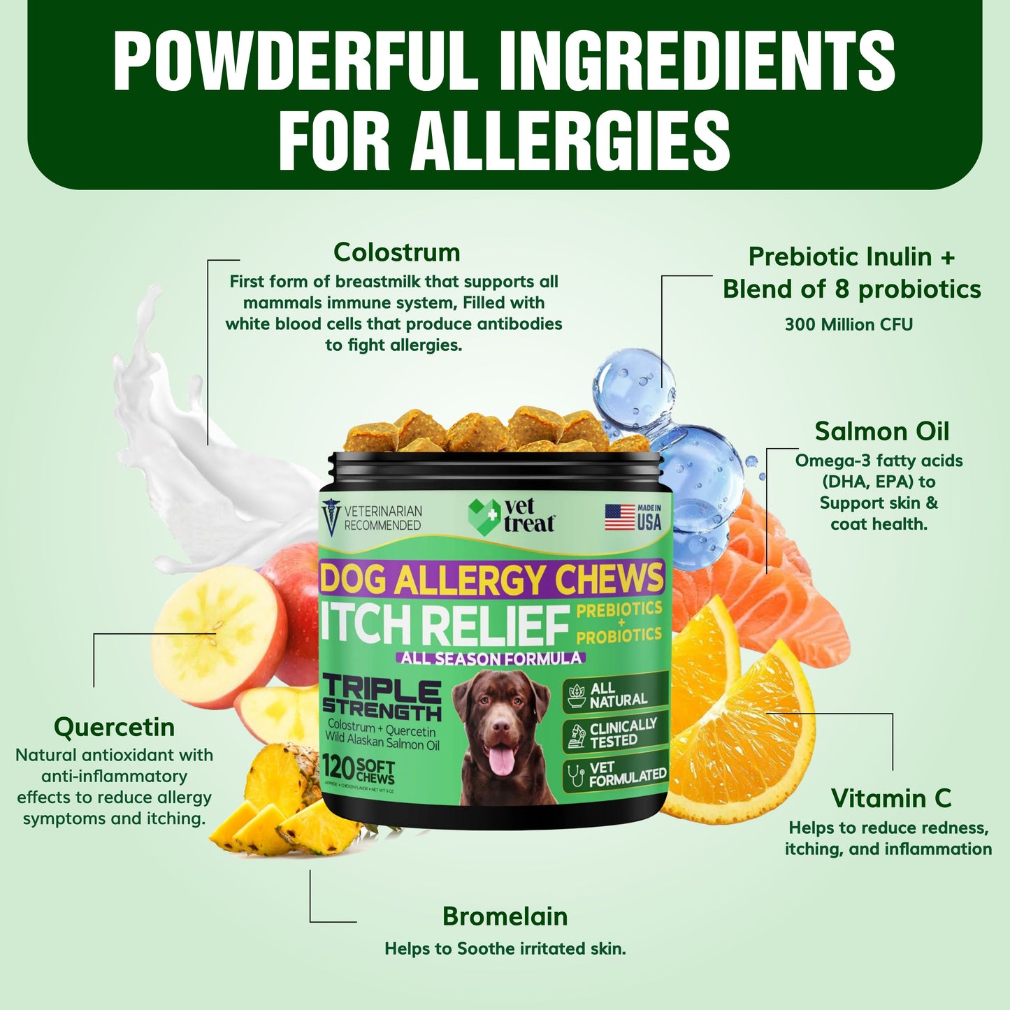 Dog Allergy Chews Itch Relief - 120 Chews