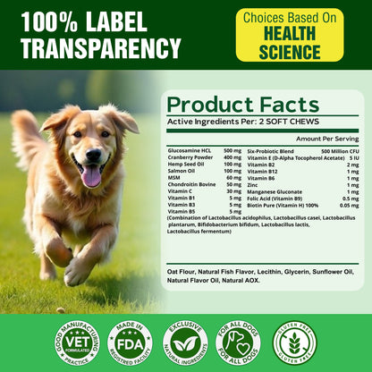 Dog Multivitamin 15 in 1 Daily Supplement - 120 Chews