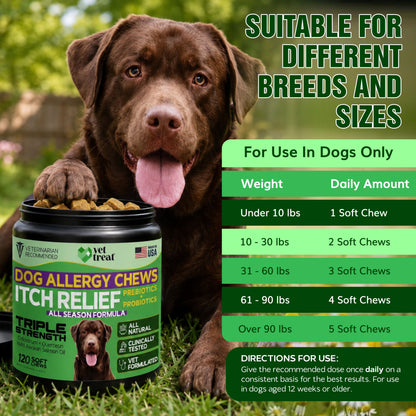 Dog Allergy Chews Itch Relief - 120 Chews