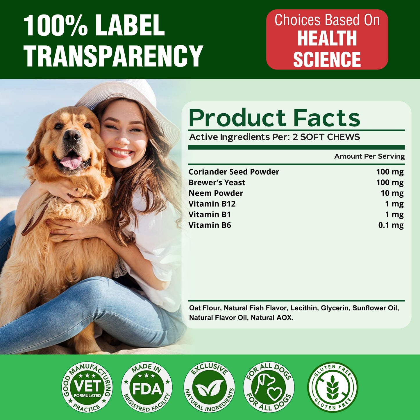 Flea and Tick Prevention for Dogs - 120 Chews