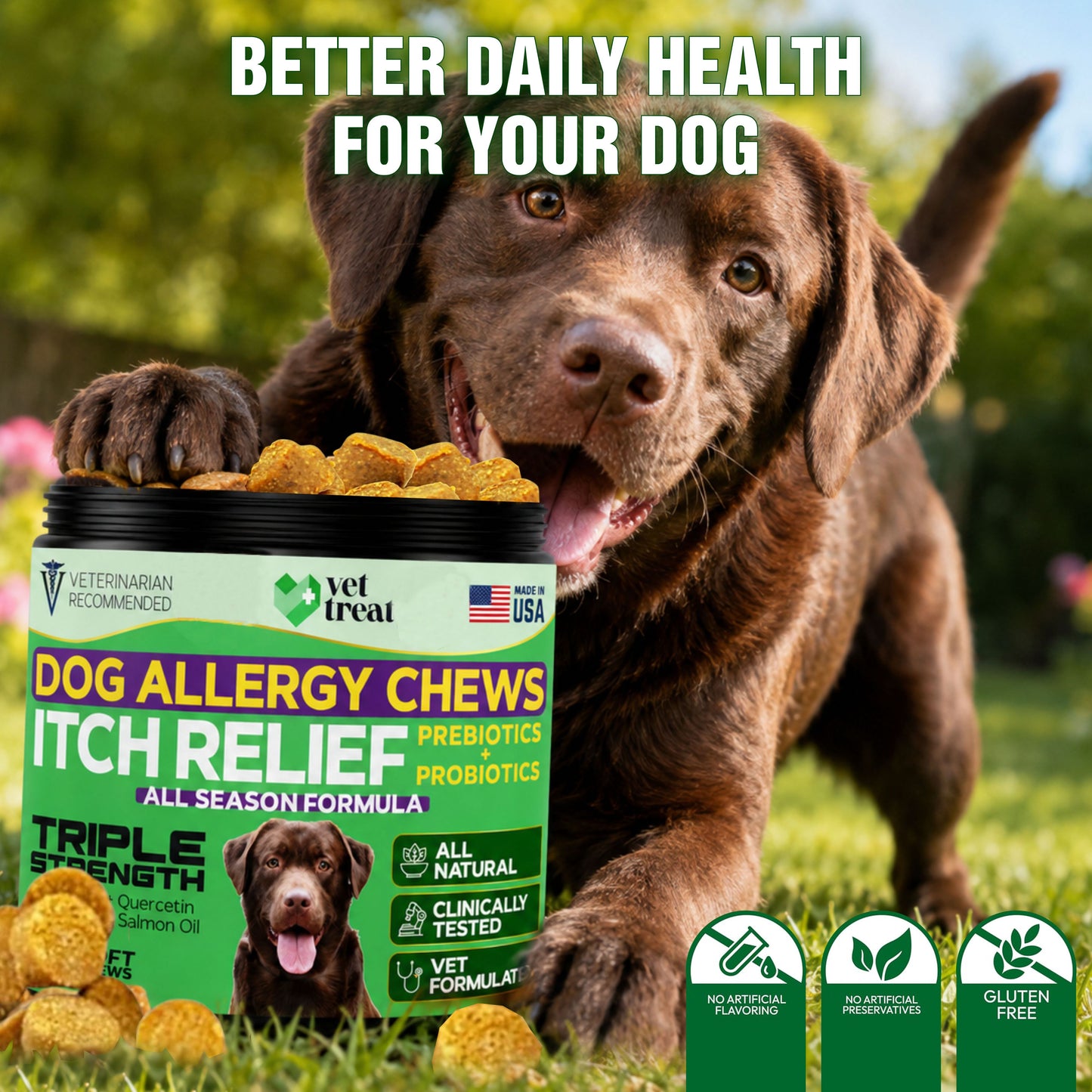 Dog Allergy Chews Itch Relief - 120 Chews