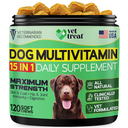 Dog Multivitamin 15 in 1 Daily Supplement - 120 Chews