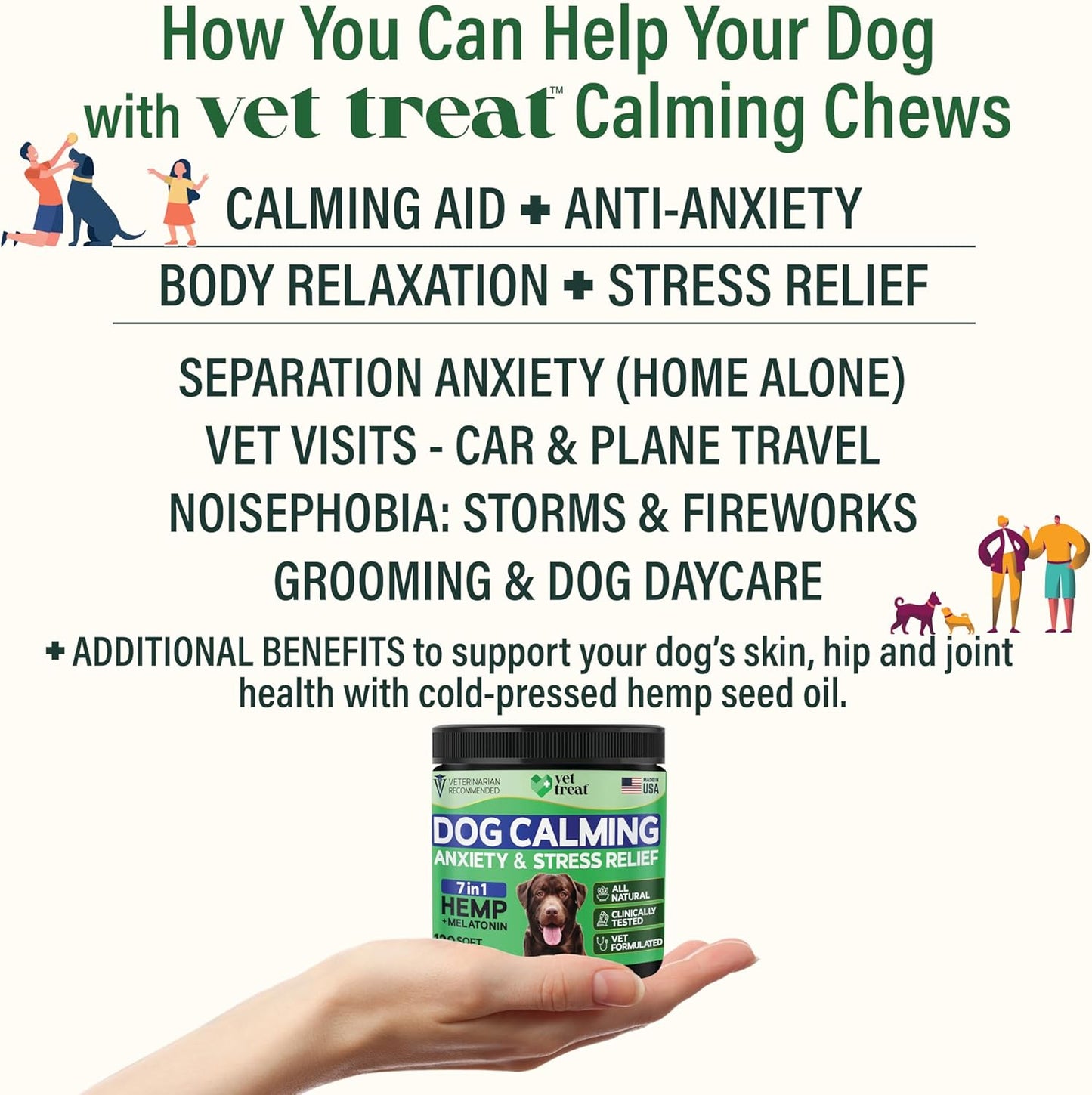 Dog Calming Anxiety & Stress Relief - 120 Chews
