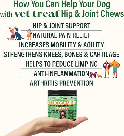 Glucosamine +Chondroitin For Dogs, Hip & Joint - 120 Chews