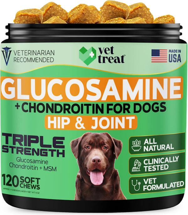Glucosamine +Chondroitin For Dogs, Hip & Joint - 120 Chews