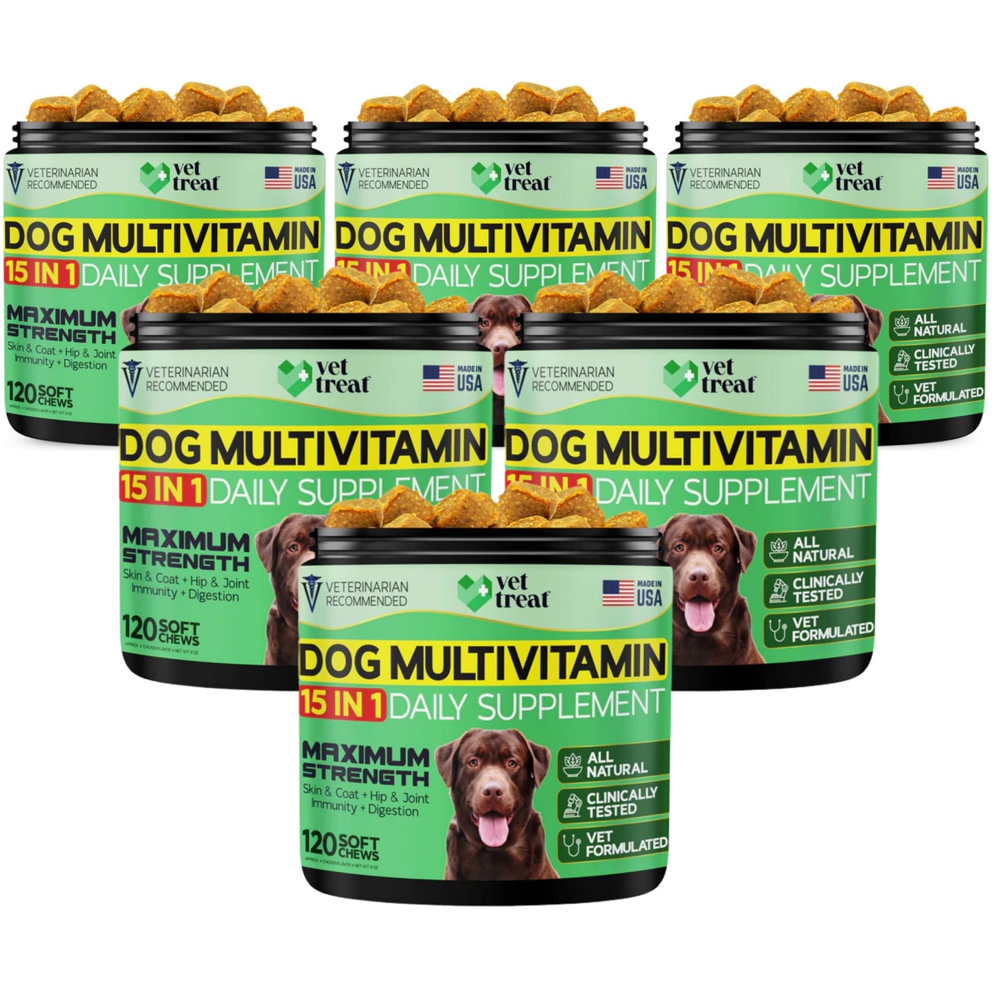 Dog Multivitamin 15 in 1 Daily Supplement - 120 Chews
